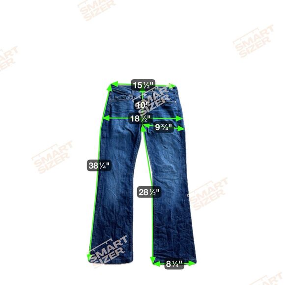 7 For All Mankind Jeans Womens W28 Dark Blue Bootcut Stretch Designer Denim - Picture 15 of 16